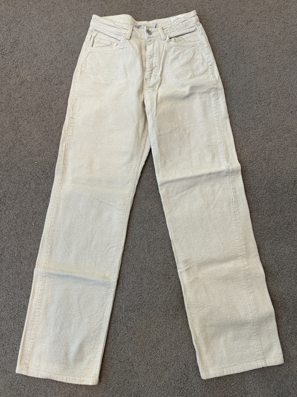 Weekday Cream Corduroy Wide-Leg Pants
